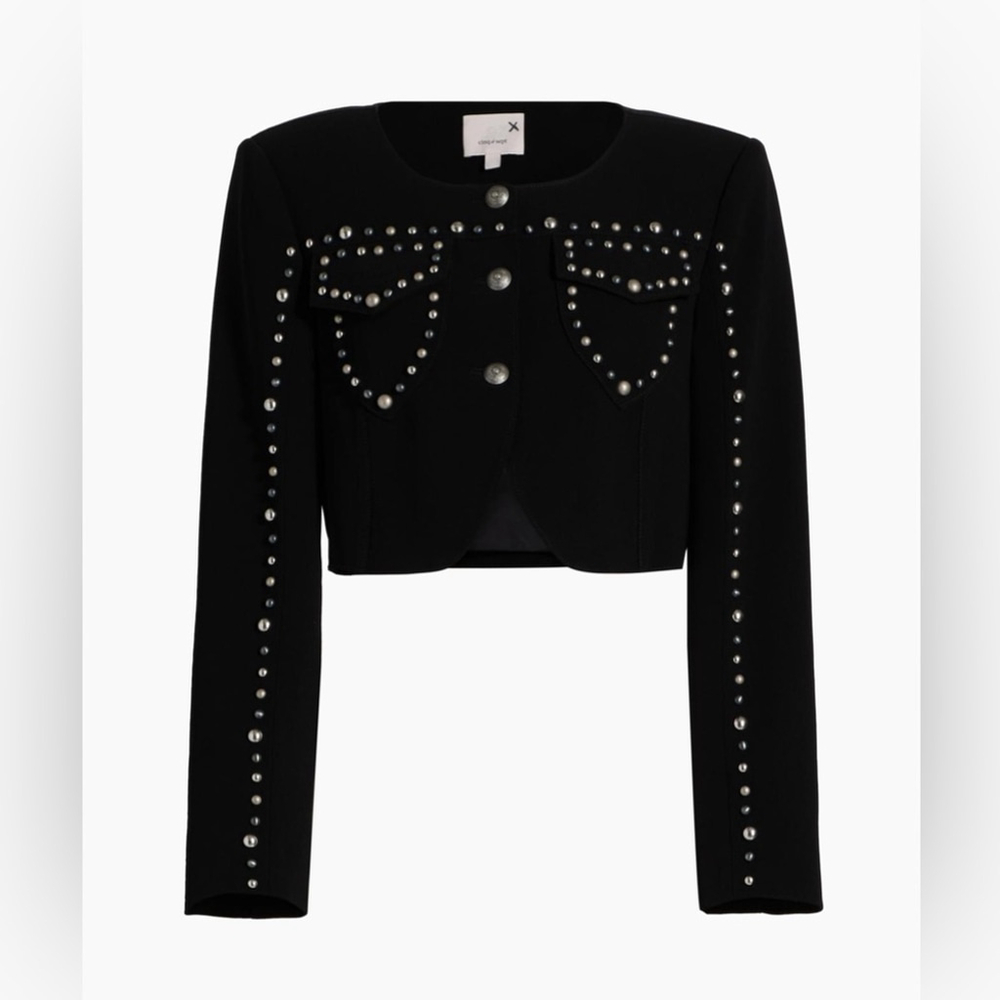 Cinq à Sept Olga Studded Cropped Blazer